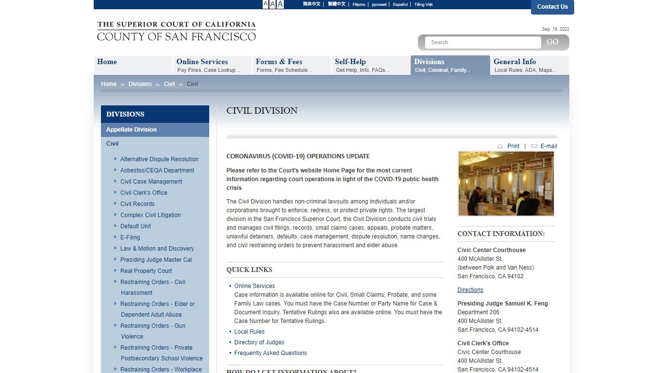 Civil Division | Superior Court of California - County of San Francisco